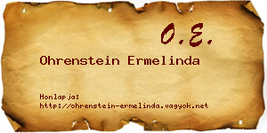 Ohrenstein Ermelinda névjegykártya